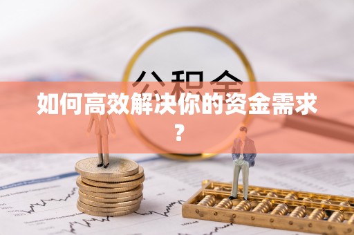 孟村如何高效解决你的资金需求？