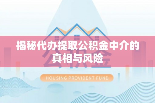 孟村揭秘代办提取公积金中介的真相与风险