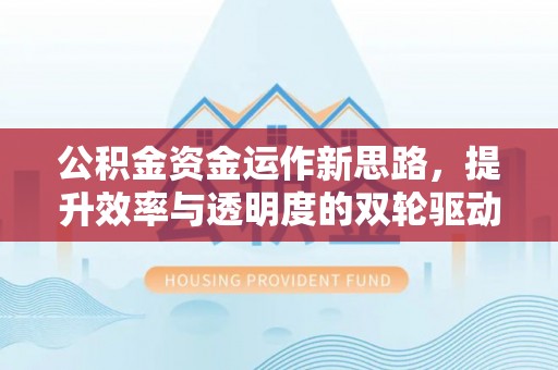 孟村公积金资金运作新思路，提升效率与透明度的双轮驱动